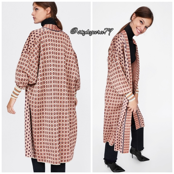 Zara Jackets & Coats Nwt Zara Special Edition Jacquard Coat Poshmark